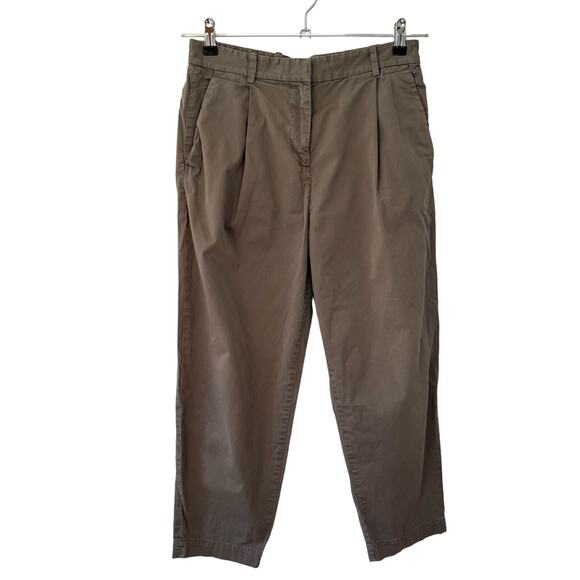 Everlane The Slouchy Stretch Twill Straight Leg Crop Trouser Chino Pants Green - Picture 2 of 9